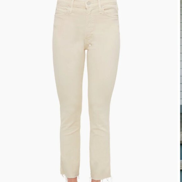 MOTHER Cream Straight Leg Jeans Ankle Length - Picture 2 of 8